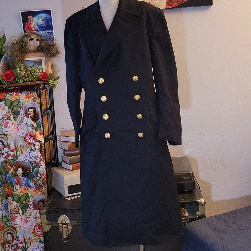 Vintage Military Long Double Breasted Coat 19